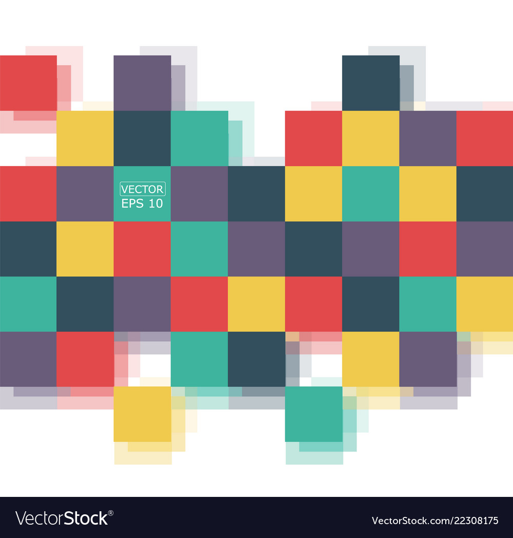 Abstract squares background template retro style Vector Image