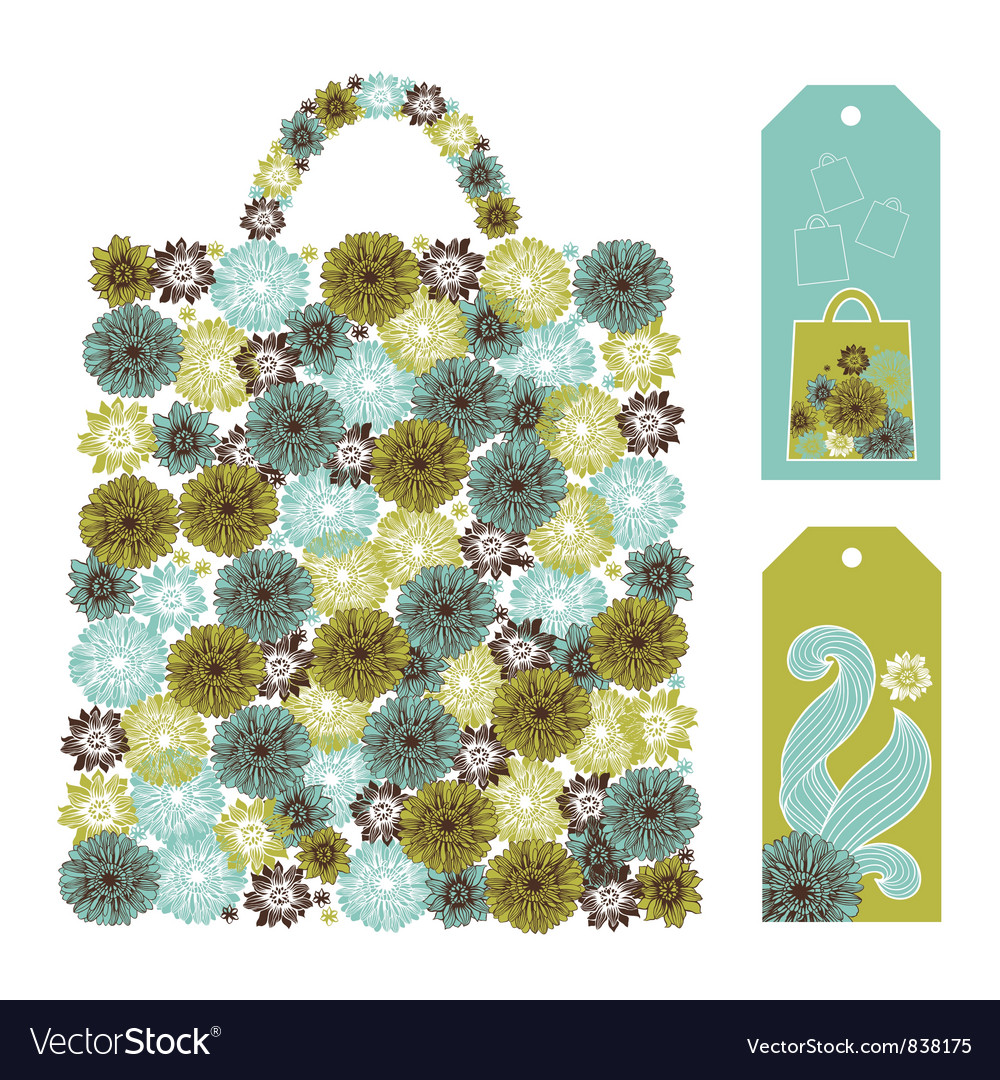 Bag pattern made up from flower shapes