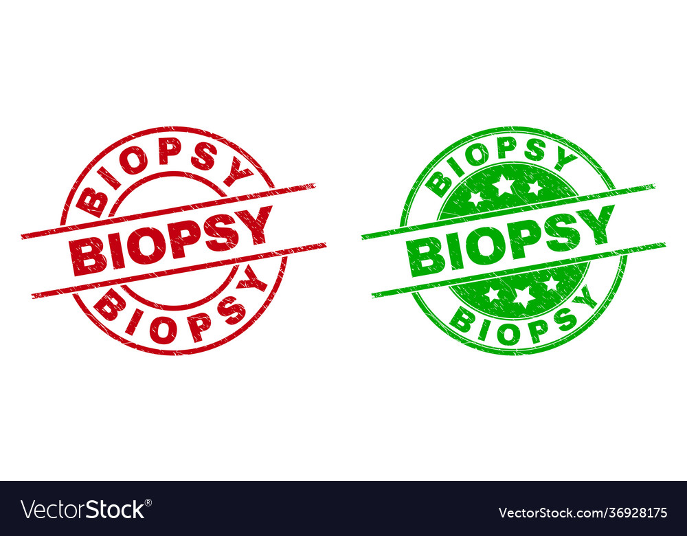 Biopsy round stamps with rubber surface