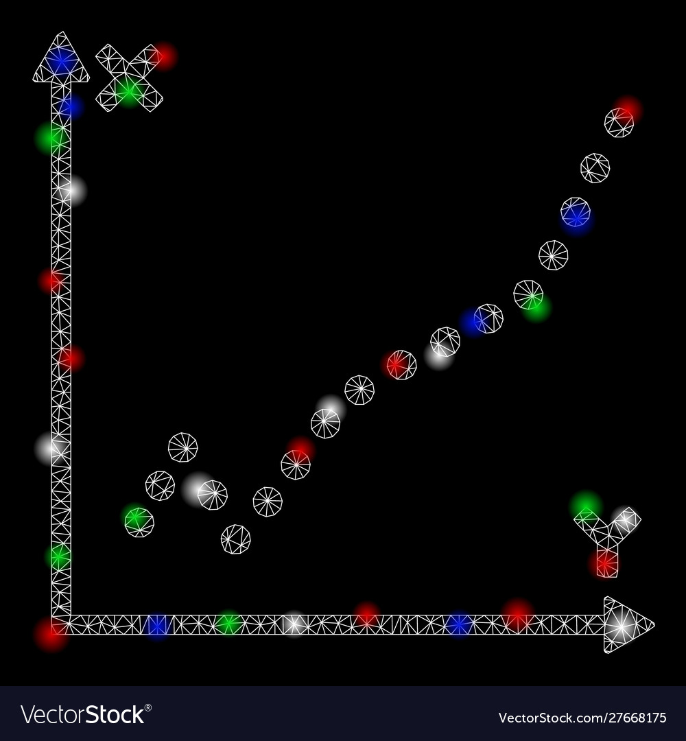 Bright mesh network function plot with flare spots vector image Bright mesh network function plot with flare spots