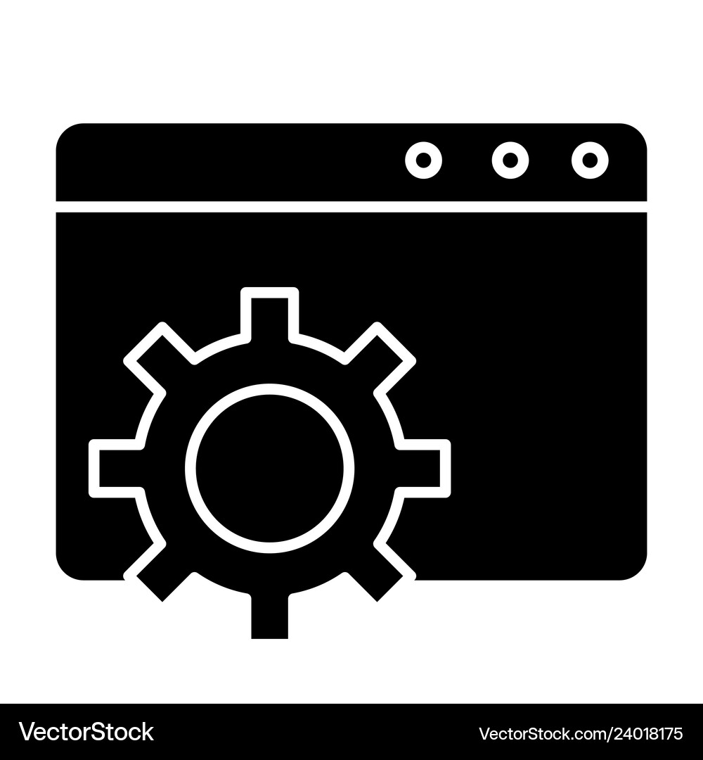 Browser settings solid icon computer settings Vector Image