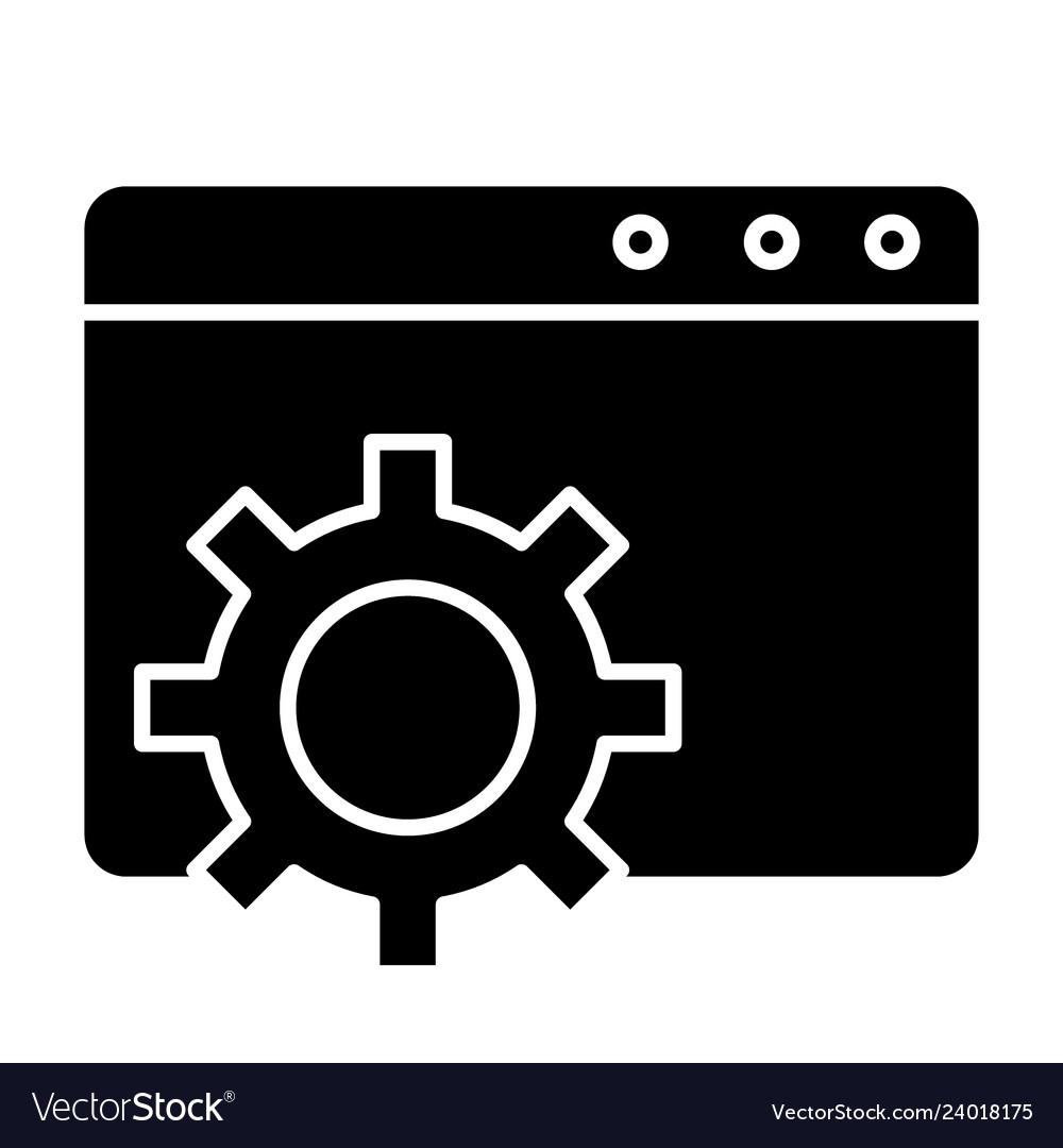 Browser settings solid icon computer