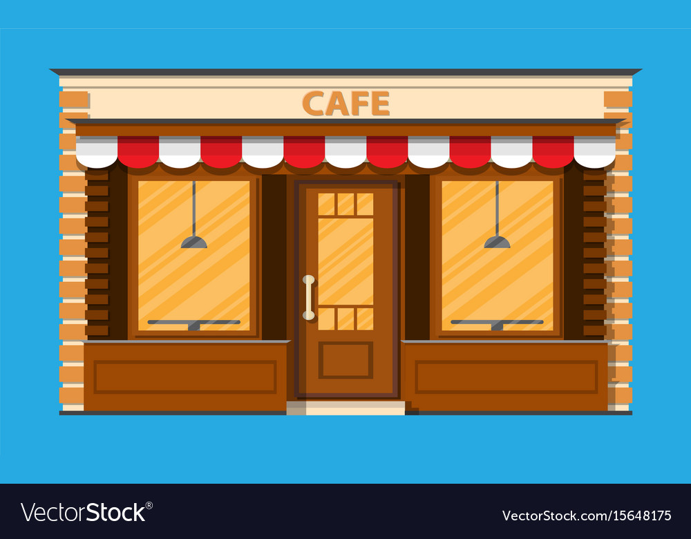 Cafe shop exterior street restraunt building