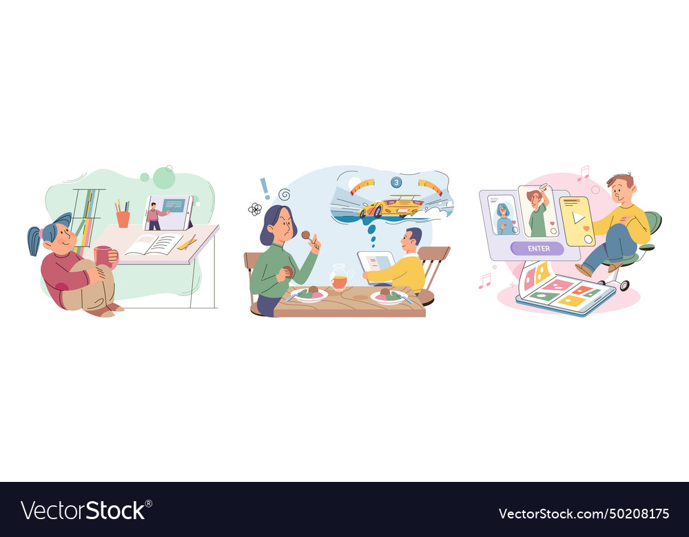 Child with tablet using digital enables Vector Image Child with tablet using digital enables