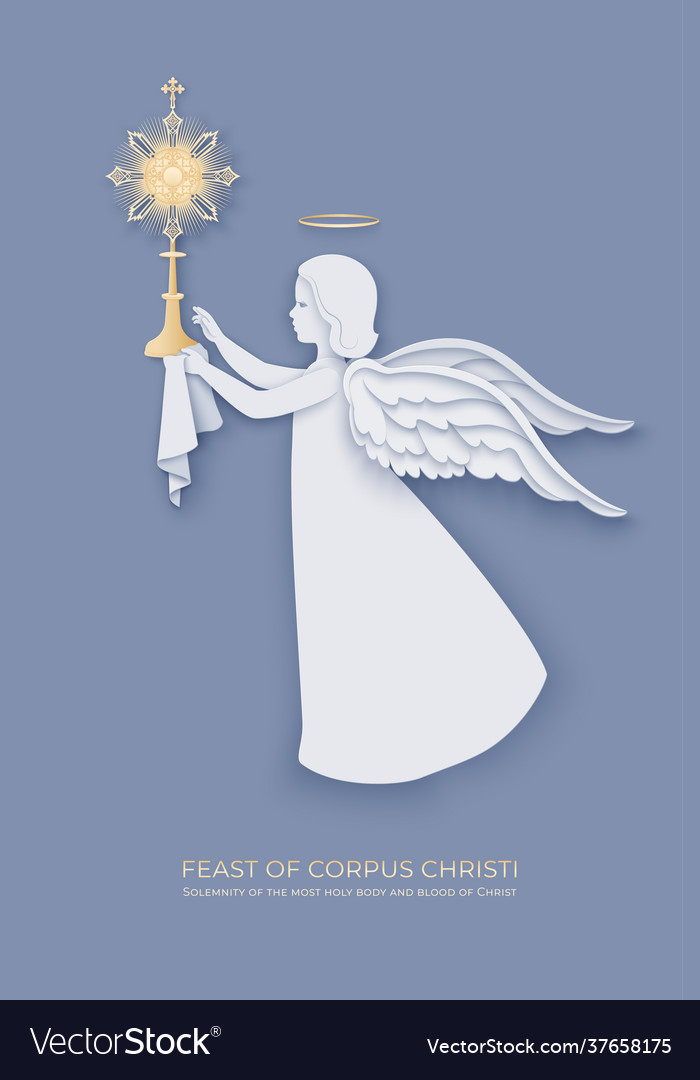 Corpus christi background with angel Royalty Free Vector