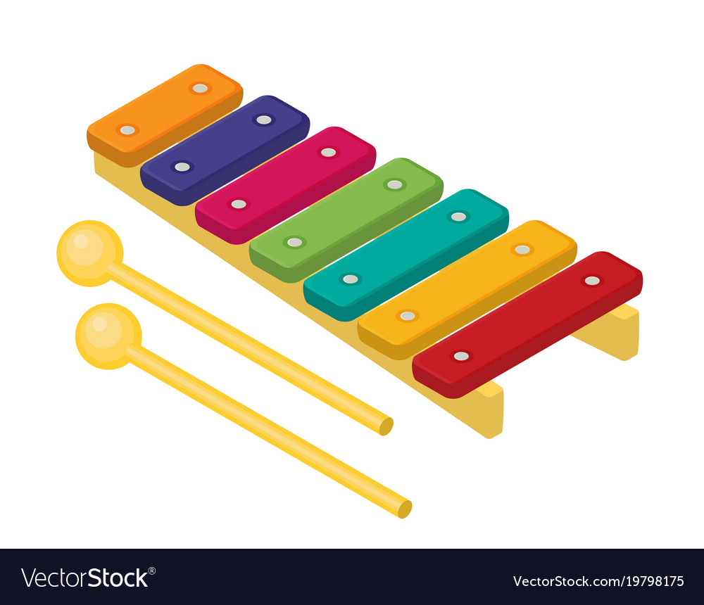 Download Flat colorful xylophone toy Royalty Free Vector Image