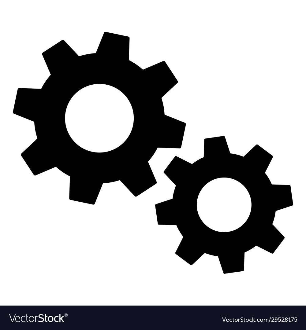 Gears icon settings for mobile applications web vector image Gears icon settings for mobile applications web