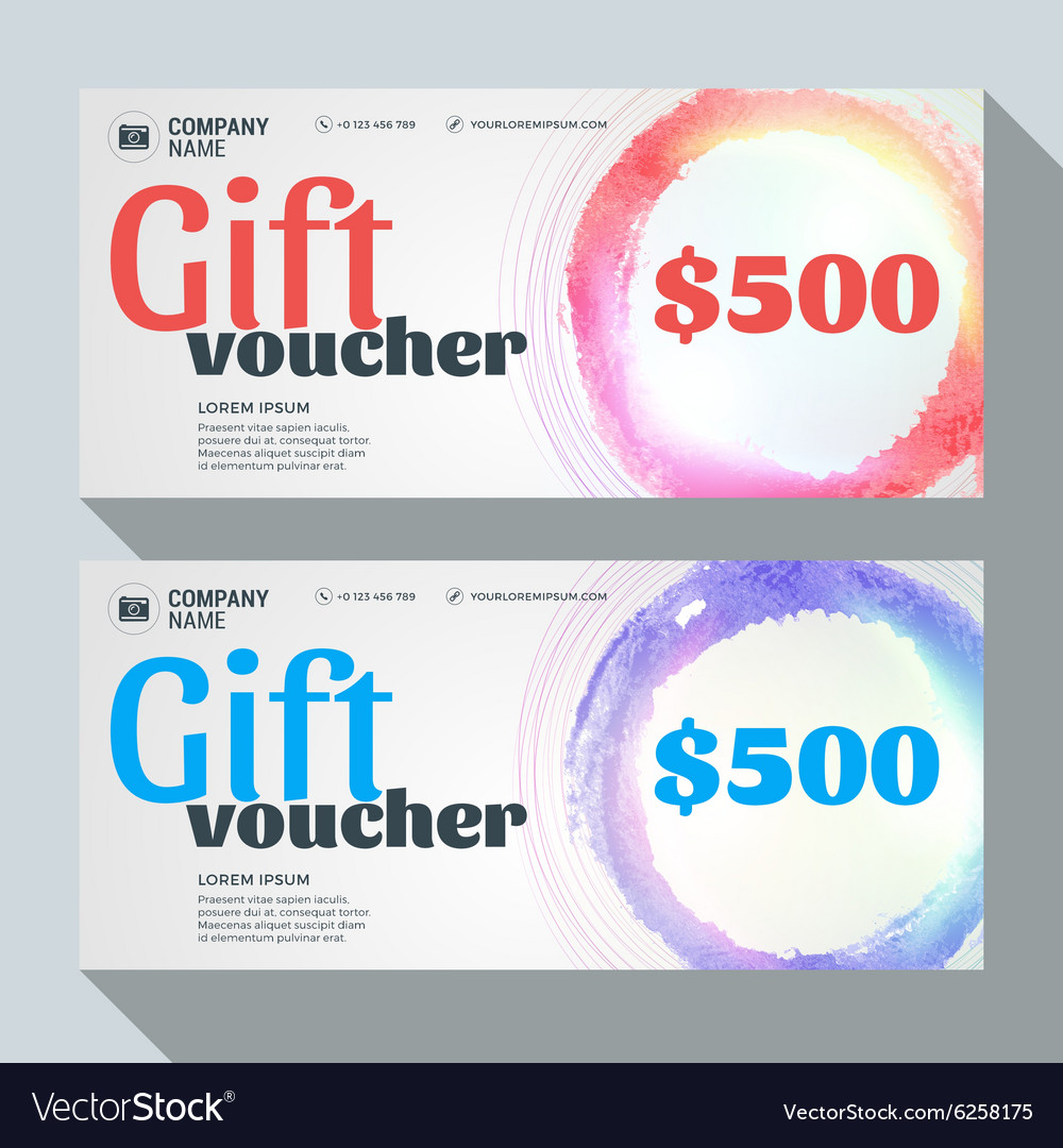 Gift voucher design print template discount card Vector Image