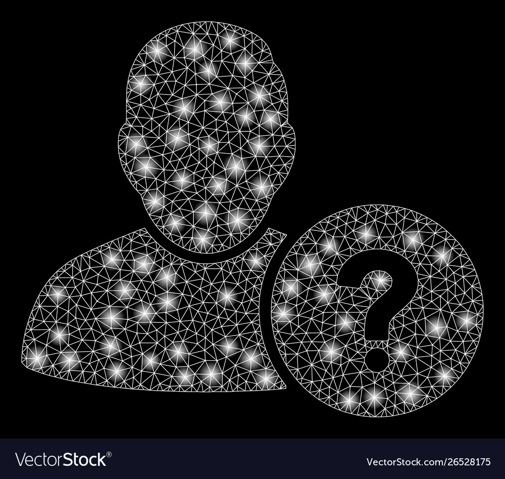 Glowing mesh carcass user question with flash vector image Glowing mesh carcass user question with flash
