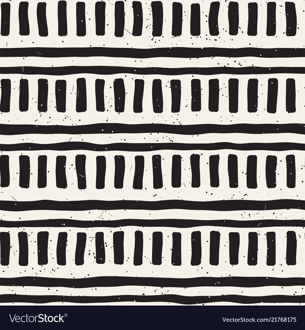 Hand drawn seamless repeating pattern with lines vector image Hand drawn seamless repeating pattern with lines