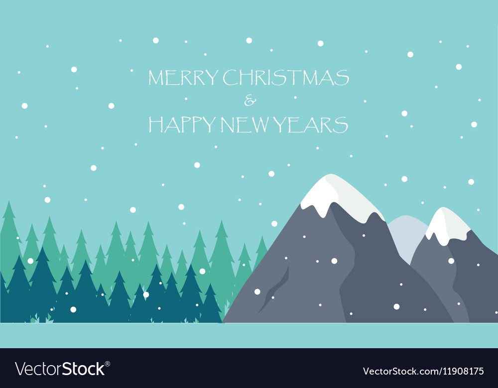 Happy new year and merry christmas winter scenery Vector Image