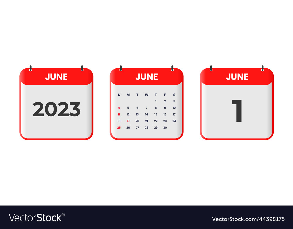 June 2023 Calendar Design 1st 2023 Calendar Vector Image