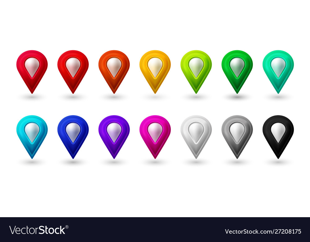 Map location pointer 3d arrow color navigation vector image Map location pointer 3d arrow color navigation