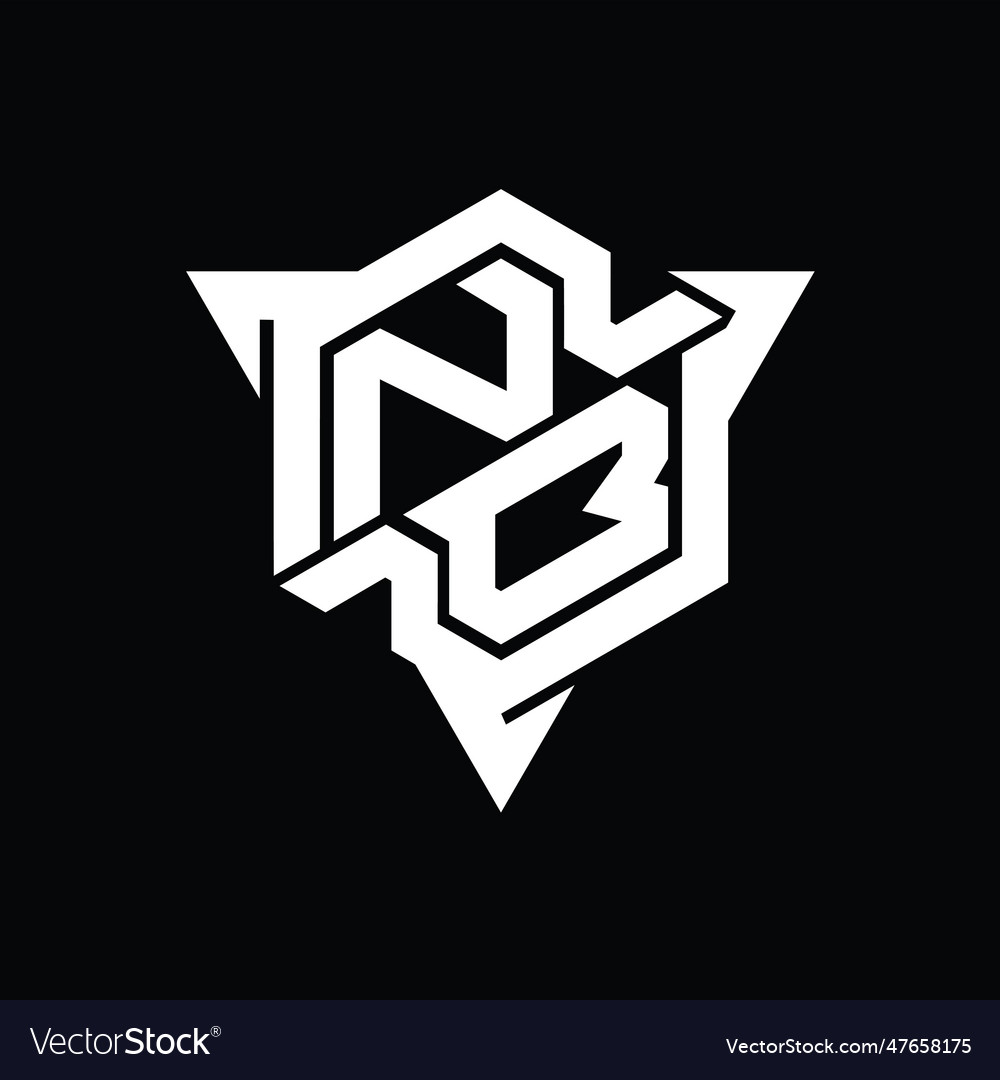 Nb logo monogram hexagon shape with triangle
