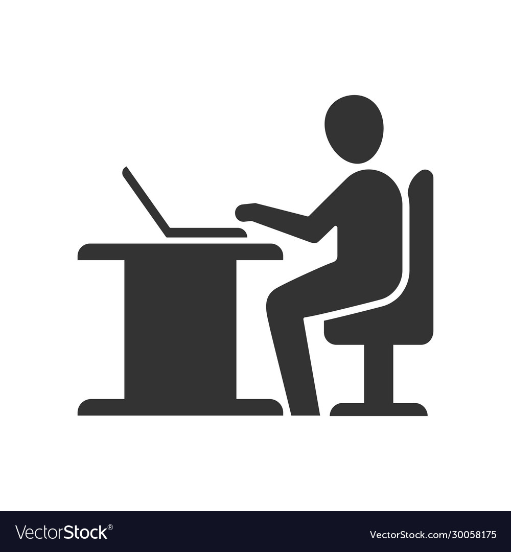 Office working icon Royalty Free Vector Image - VectorStock