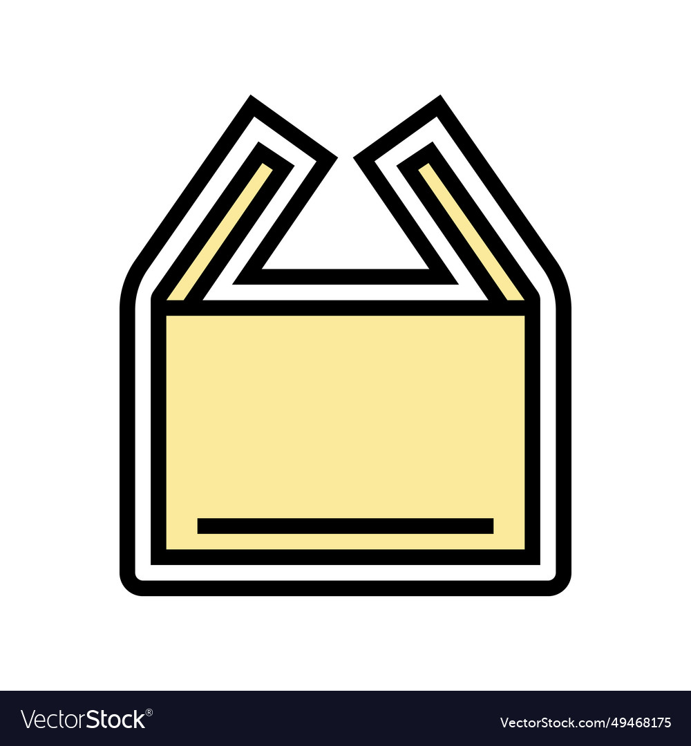 Open box unpacking loading contents color icon