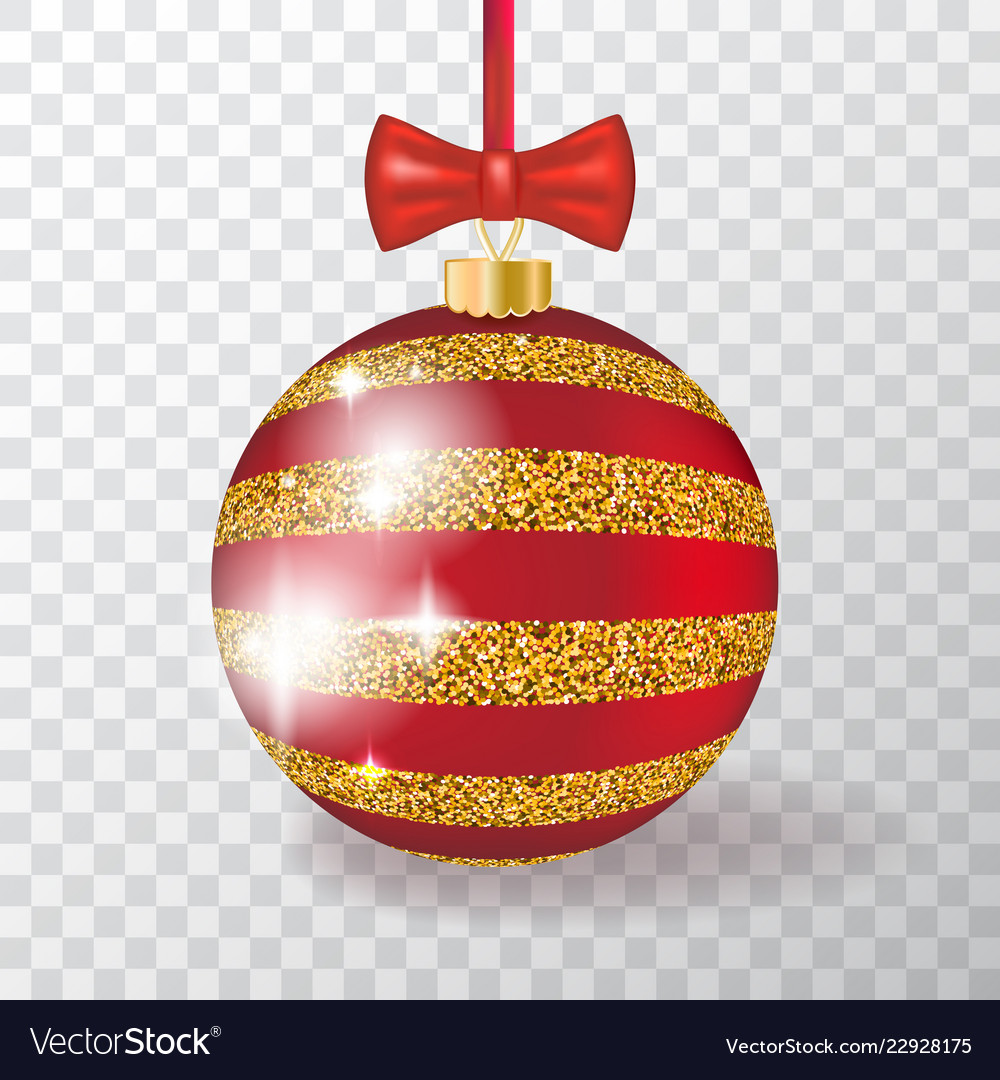 Realistic 3d christmas ball on transparent