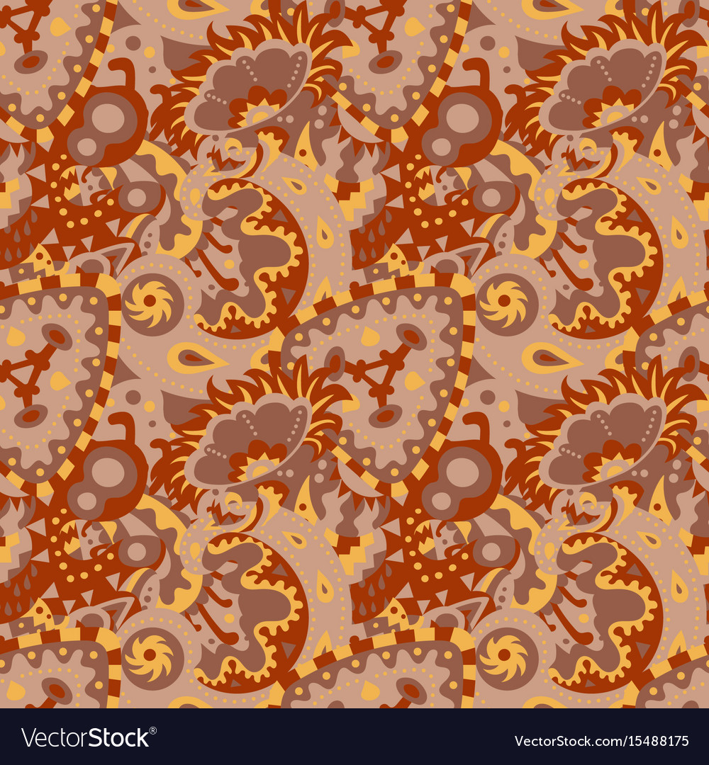 Seamless pattern with abstract ornaments