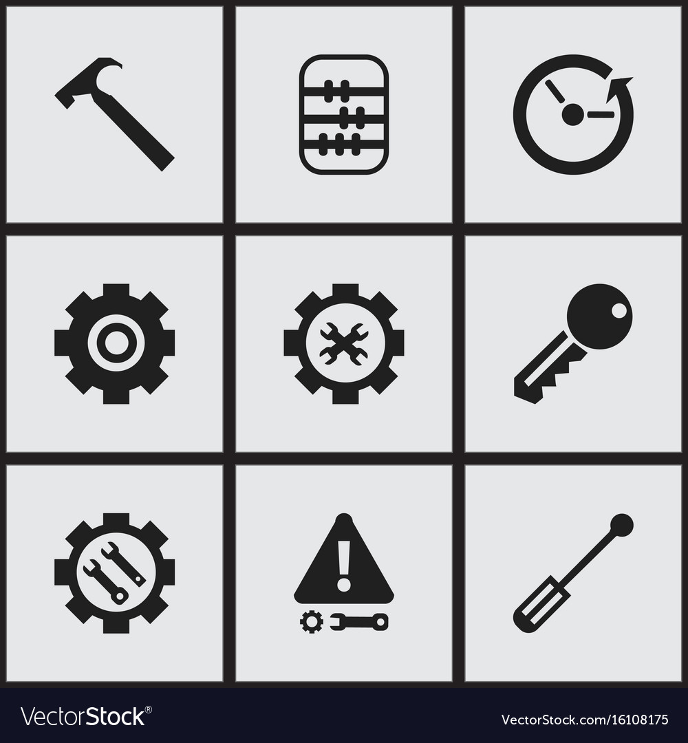 Set of 9 editable service icons includes symbols