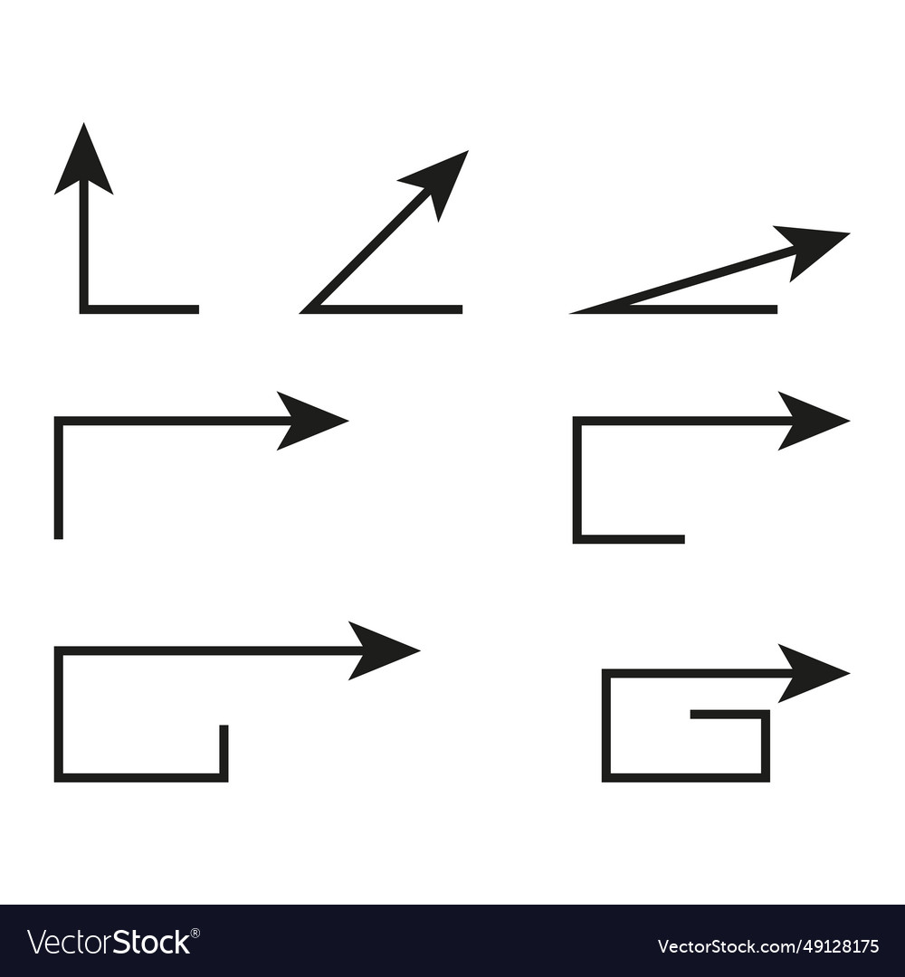 Set of arrow icons smooth symbol collection vector image Set of arrow icons smooth symbol collection