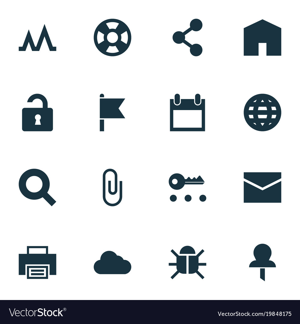 User icons set with privacy search mail