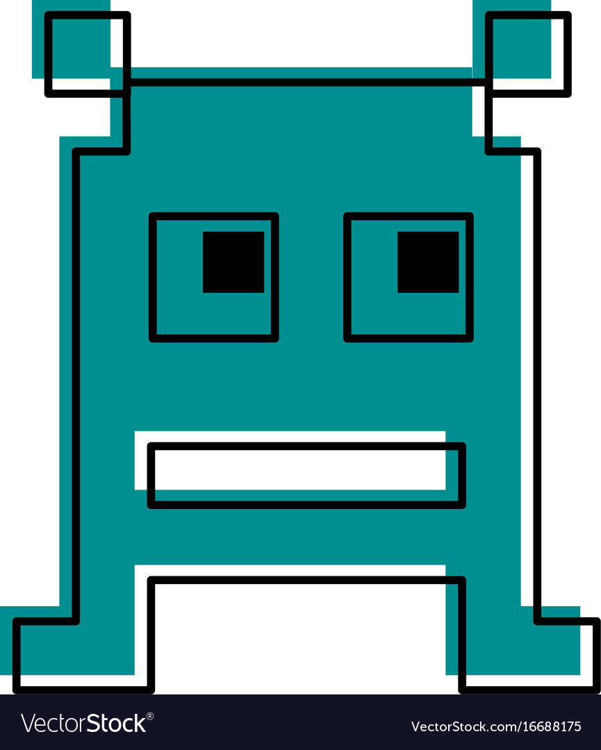 Videogame pixel character icon image