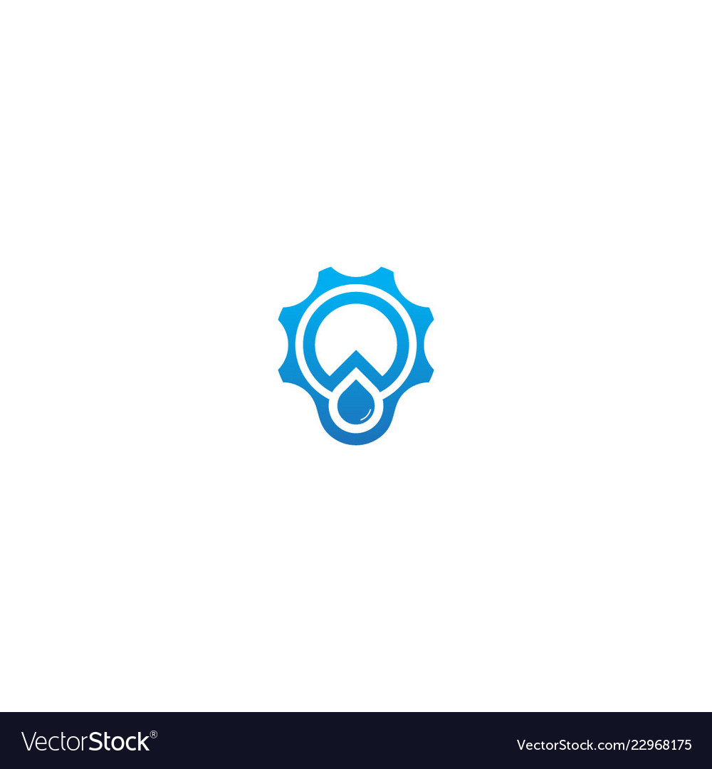 Water cogwheel technology logo