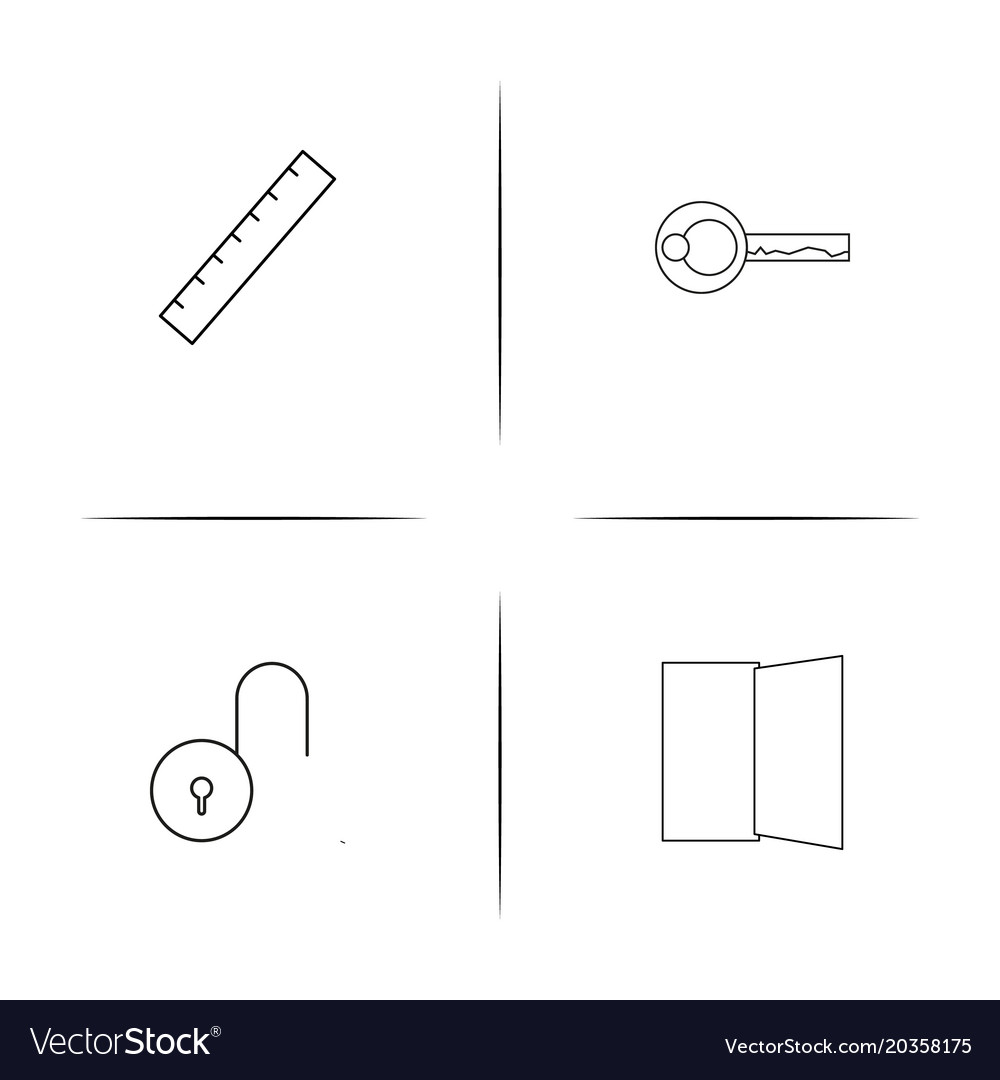 Web and text simple linear icon setsimple outline