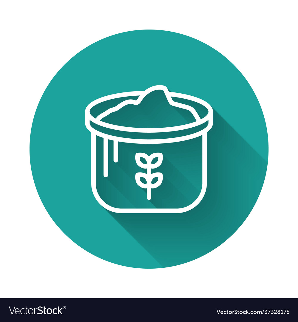 White line bag flour icon isolated with long vector image White line bag flour icon isolated with long