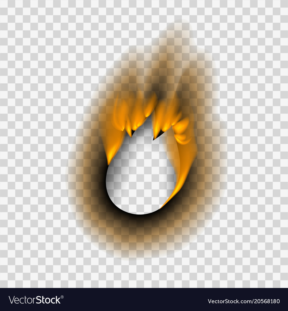 Burnt piece burned faded paper hole realistic fire