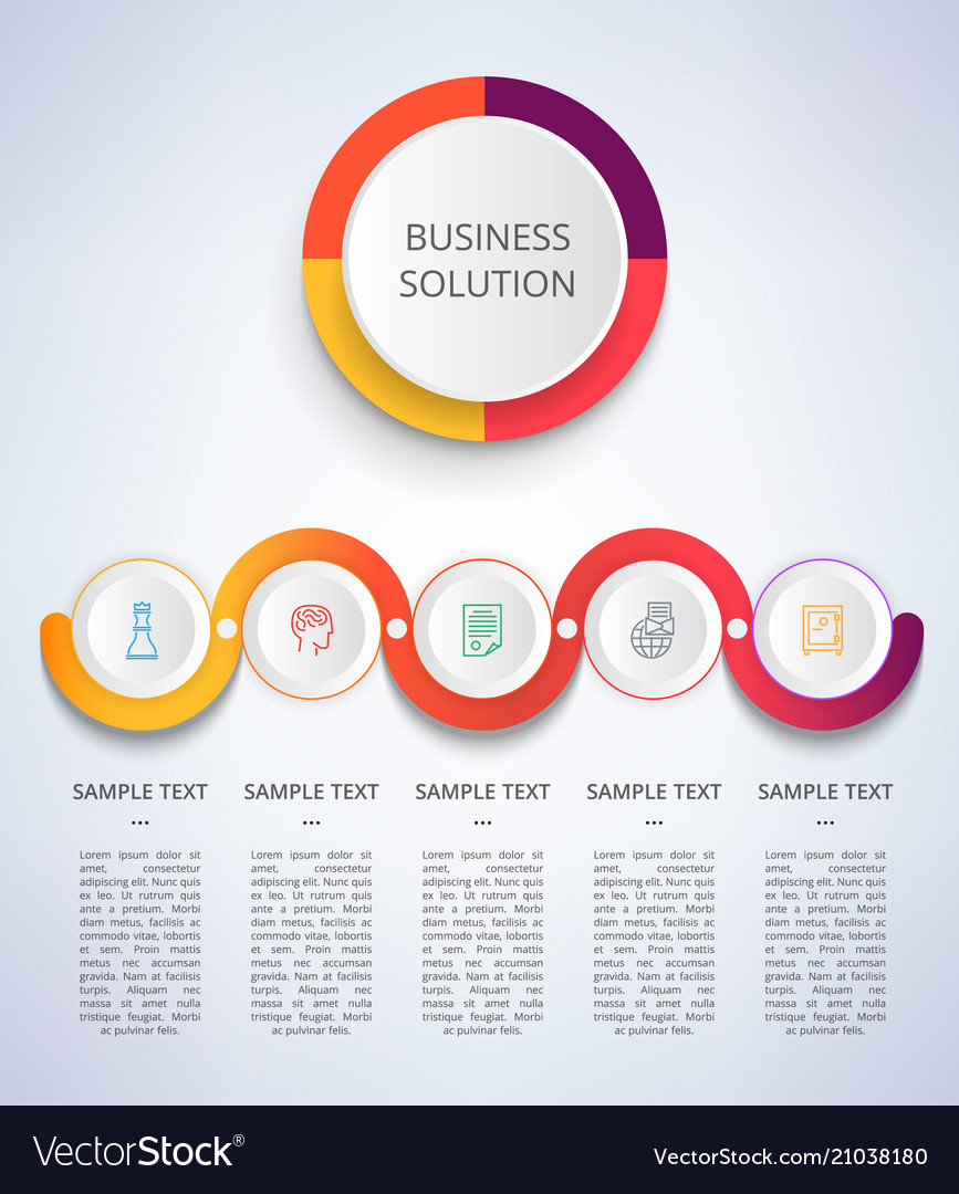 Business solution color poster Royalty Free Vector Image