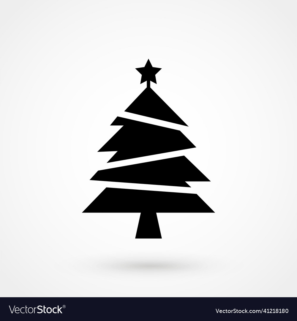 Christmas tree flat icon on white background