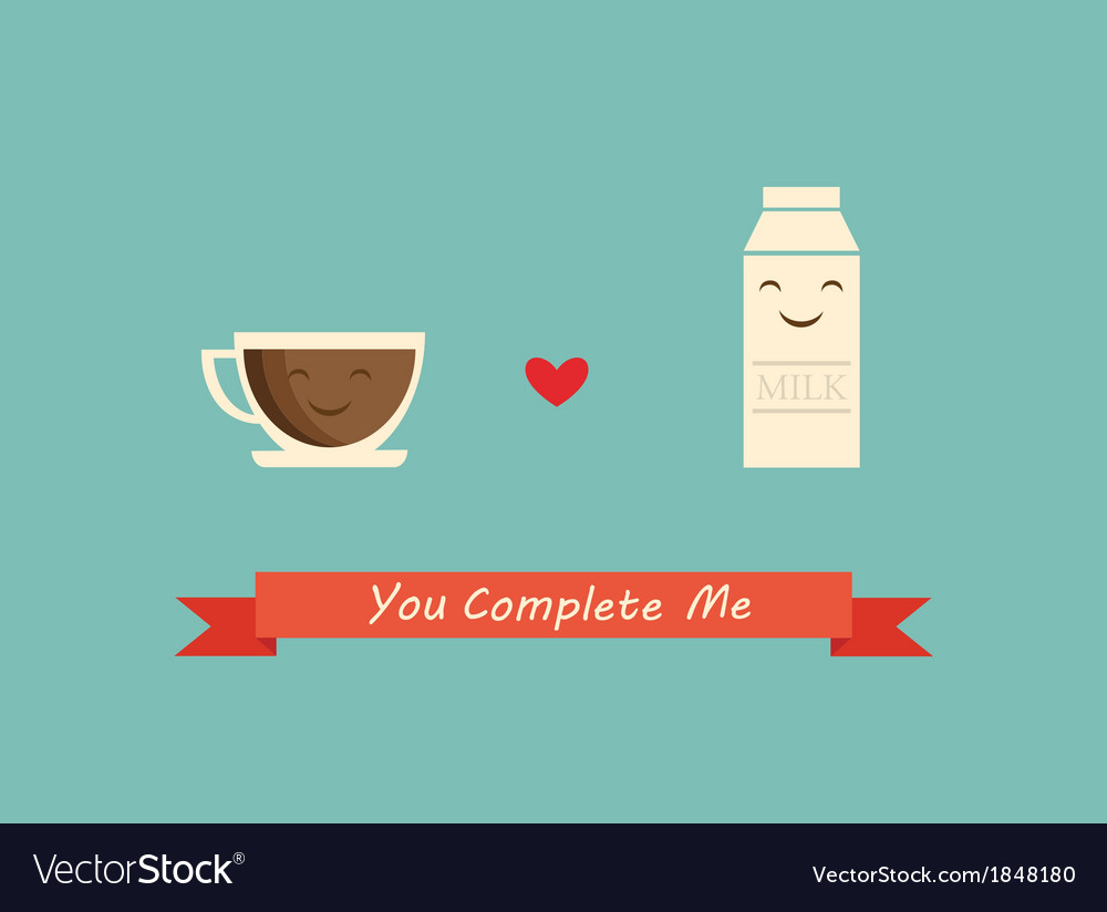 Coffee and milk best friends Royalty Free Vector Image