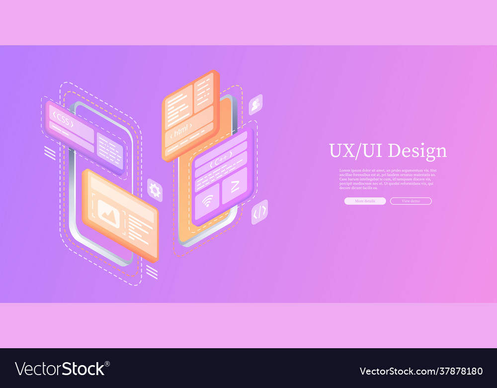 Creates a custom design for mobile application vector image Creates a custom design for mobile application