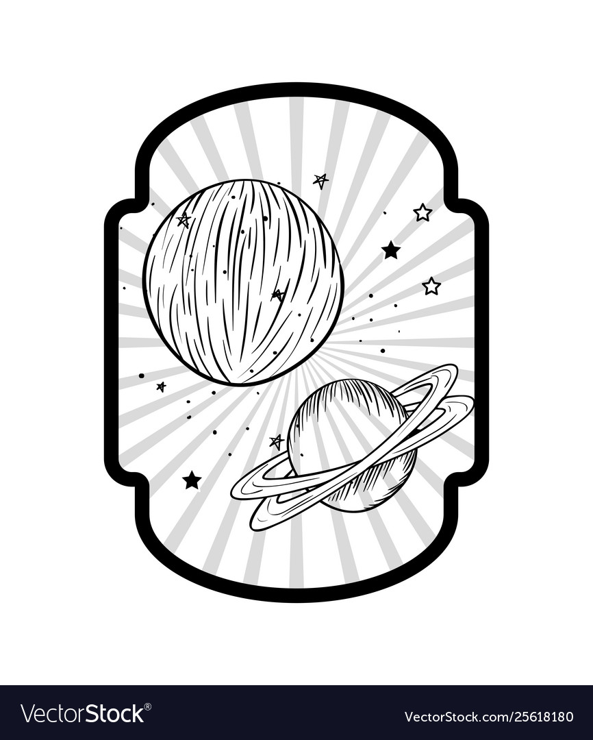 Frame with planet solar system
