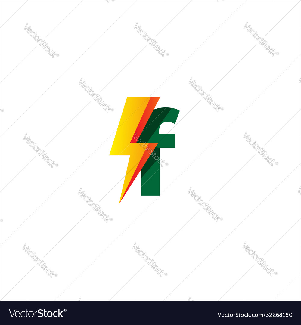 Lowercase f letter initial logo design template