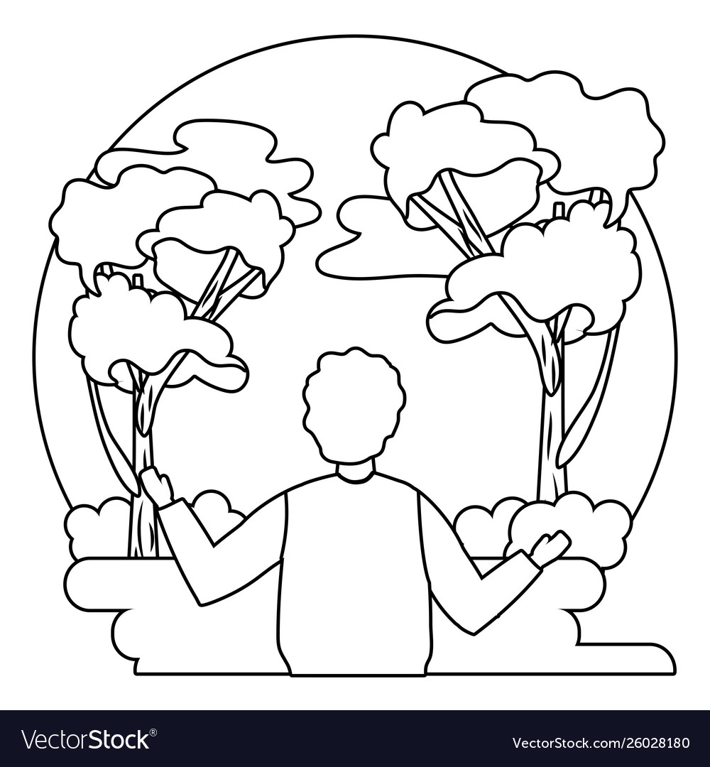 Man in park seen from behind design
