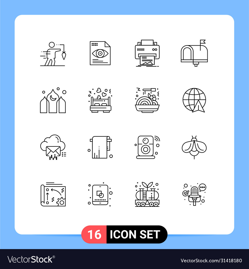 Outline pack 16 universal symbols email