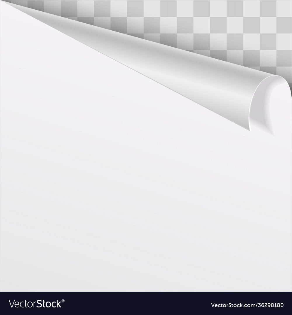 Page curl with shadow on a blank sheet paper