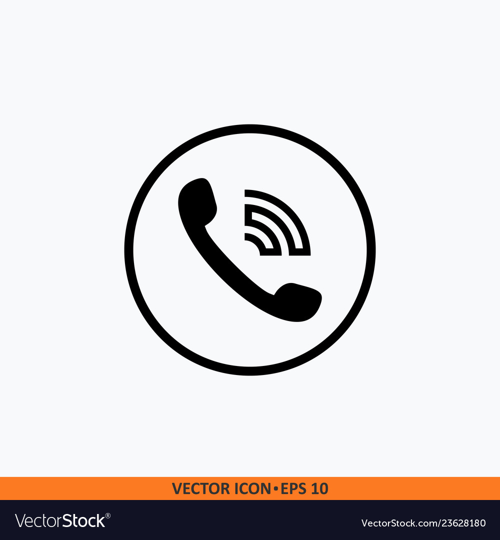 Phone call icon round button design vector image Phone call icon round button design