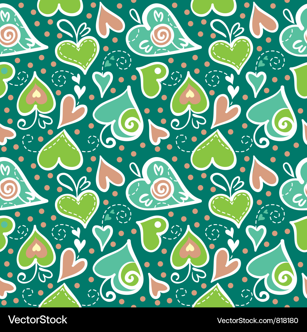 Seamless pattern with abstract hearts Royalty Free Vector