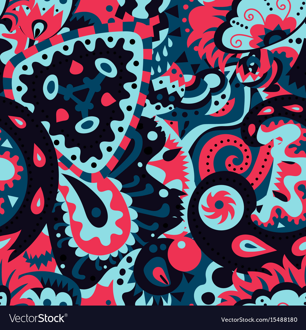 Seamless pattern with abstract ornaments
