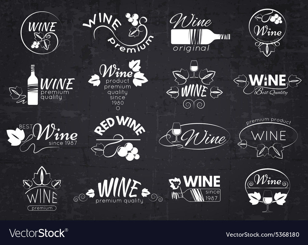 Set of wine labels badges and logos for design