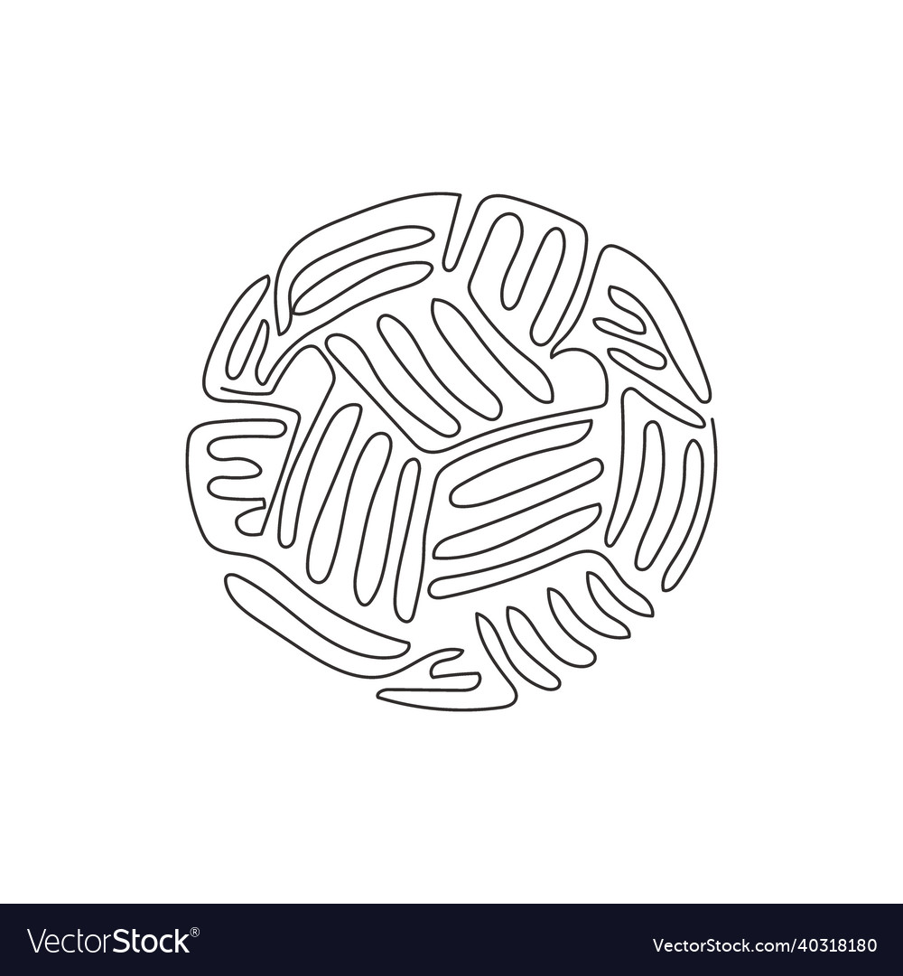 Single one line drawing sepak takraw ball Vector Image