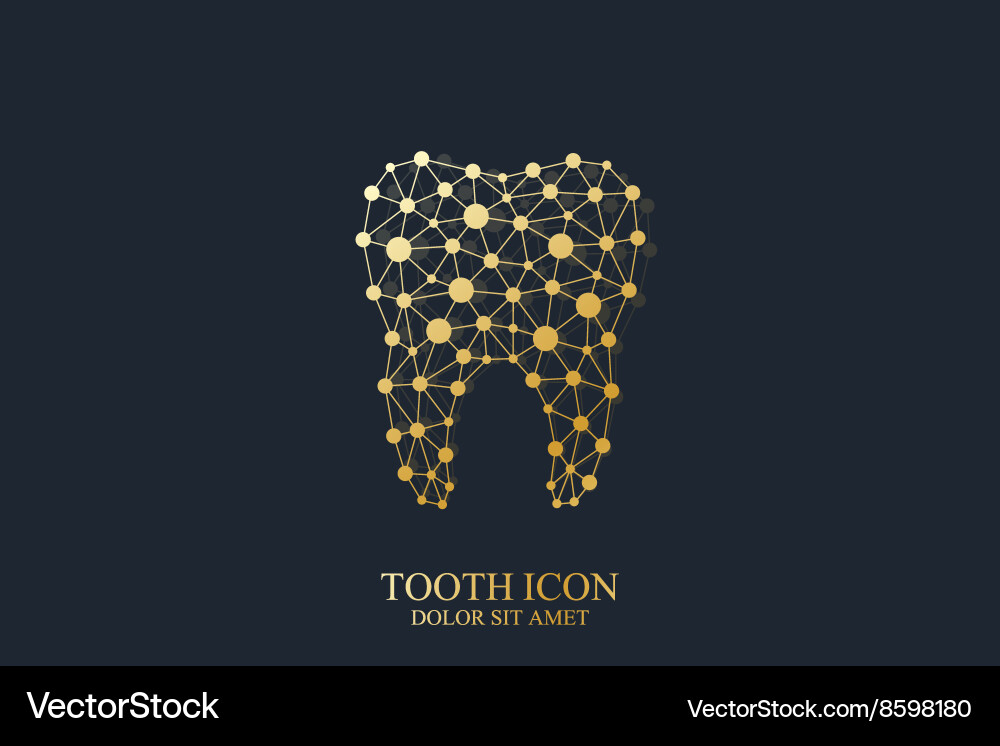 Tooth template icon with connected lines Vector Image