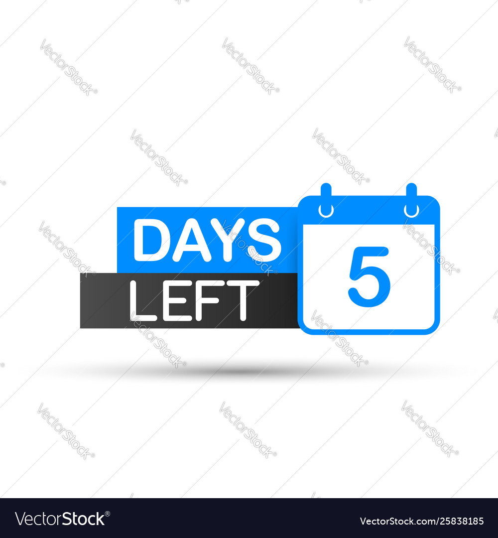 5 Tage links Countdown Icon