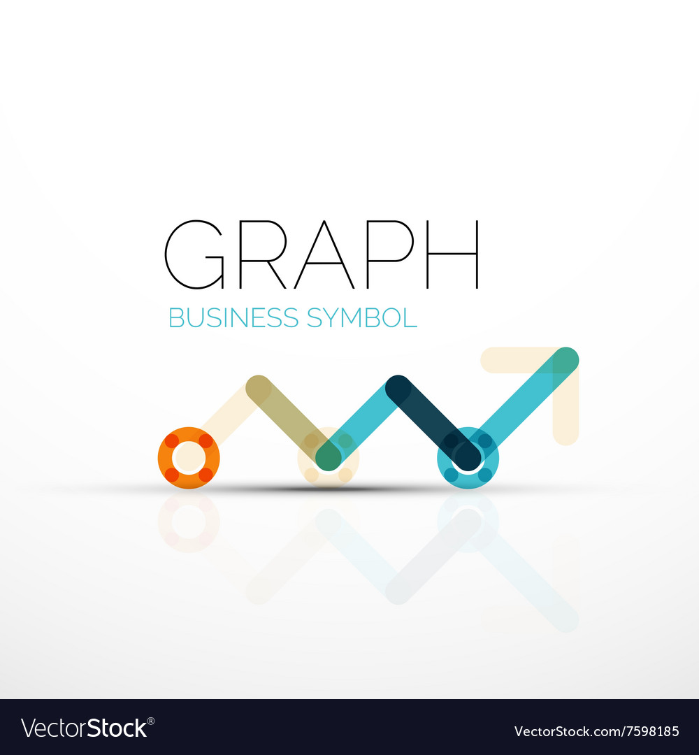 Abstract logo idea linear chart or graph