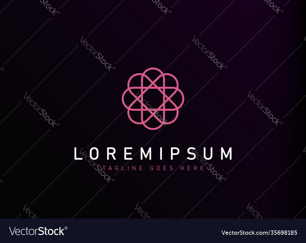 Asterisk oval logo design ornamental rounded