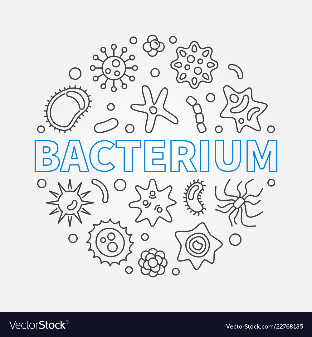 Bacterium round microbiology outline