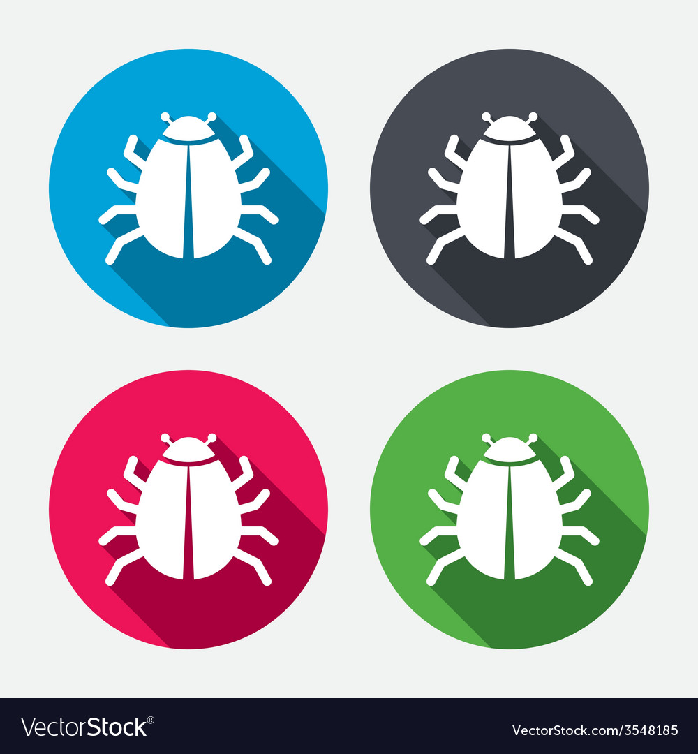 Bug sign icon virus symbol software error Vector Image